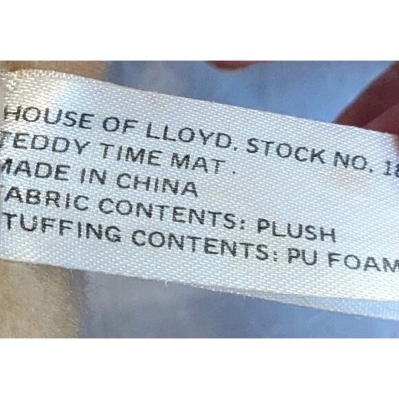 House of Lloyd Teddy Pillow Plush Bear Time Mat Cushion Face Seat Round Head Vtg - Picture 6 of 10
